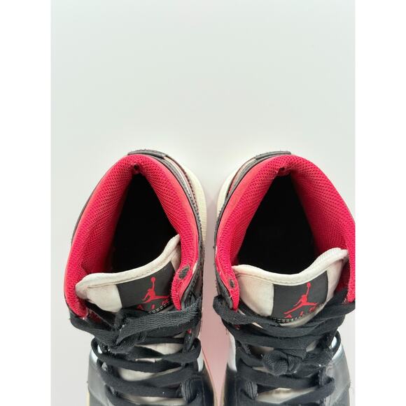 Size 6.5Y Nike Air Jordan 1 Mid Youth White Black Gym Red Shoes DJ4695-122 - Picture 5 of 8